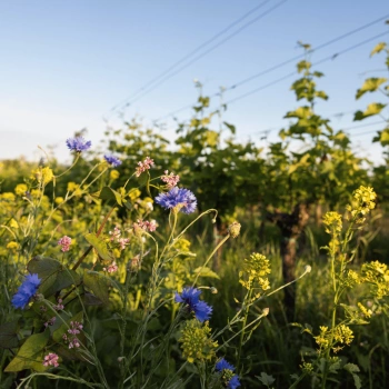 Ein Bio-Weingarten in Carnuntum in voller Pracht – umweltbewusste Weinproduktion der Carnuntiner kann sich sehen lassen.